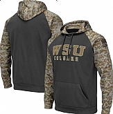 Men's Washington State Cougars Gray Camo Pullover Hoodie,baseball caps,new era cap wholesale,wholesale hats